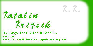 katalin krizsik business card